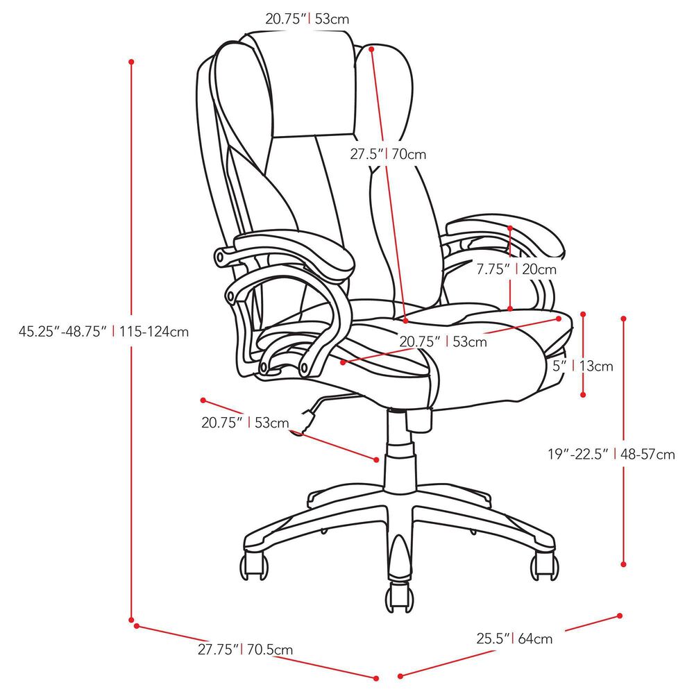 CorLiving Workspace Executive Office Chair in White Leatherette, , large