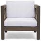 Hearth and Haven Brava Outdoor Club Chair with White Cushion in Grey, , large