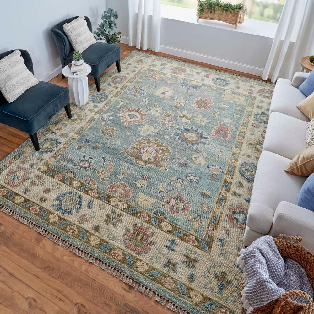 Feizy Fillmore 3&#39; x 5&#39; Blue and Ivory Area Rug, , large