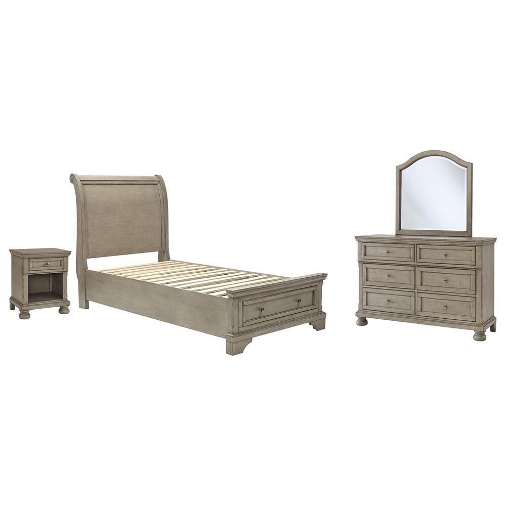 Signature Design by Ashley Lettner 4 Piece Twin Bedroom Set in Burnished Light Gray, , large