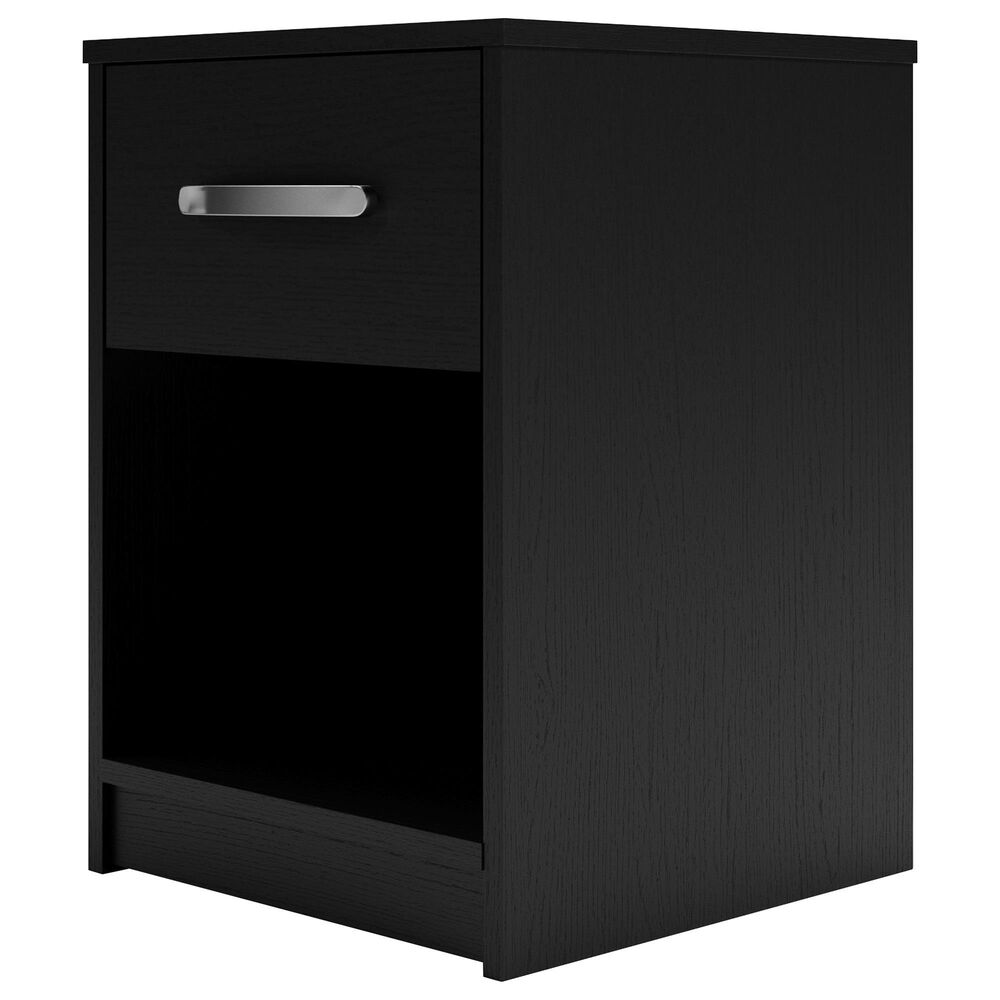 Ashley Finch 1-Drawer Nightstand in Matte Black, , large
