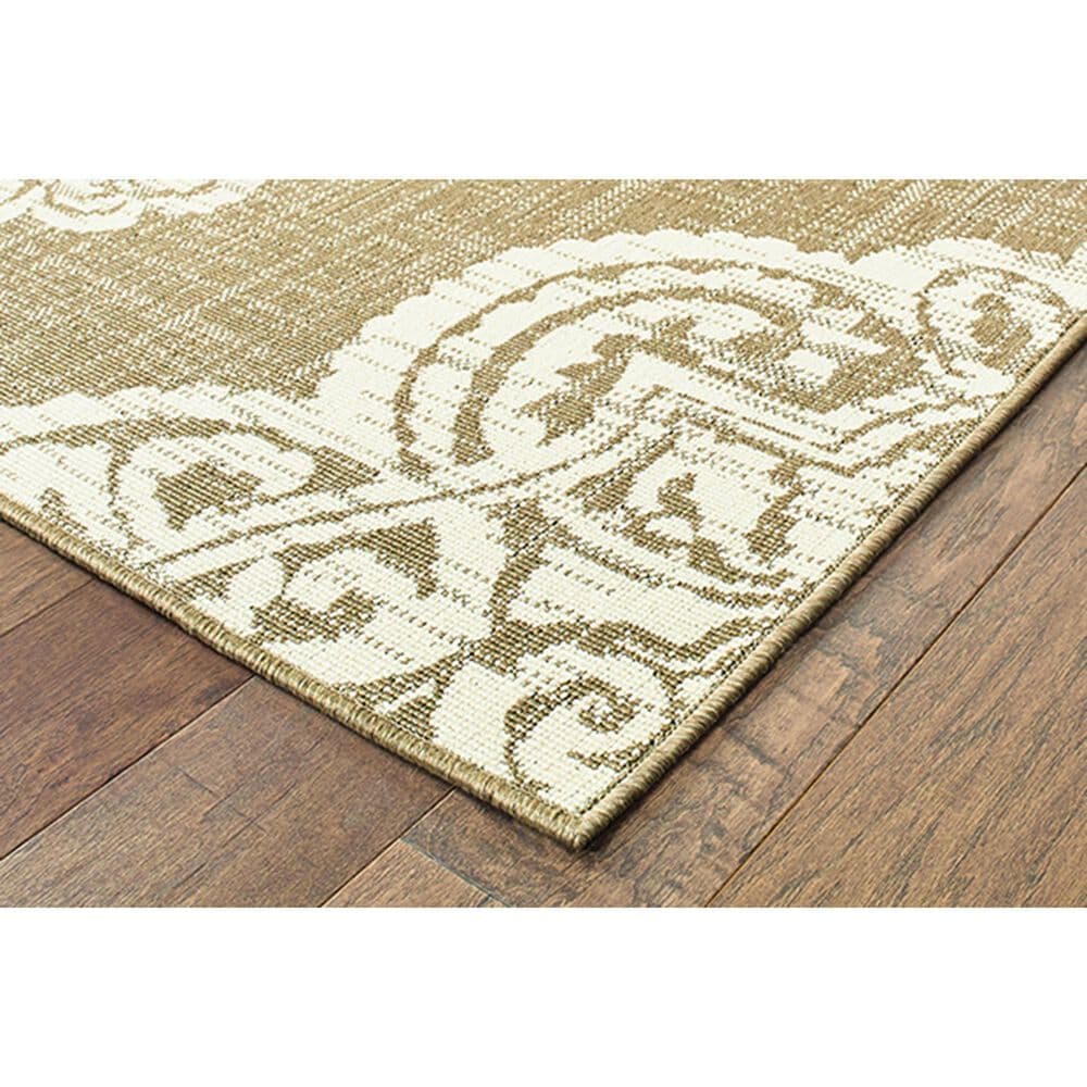 Oriental Weavers Marina 5929J 5&#39;3&quot; x 7&#39;6&quot; Tan and Ivory Area Rug, , large