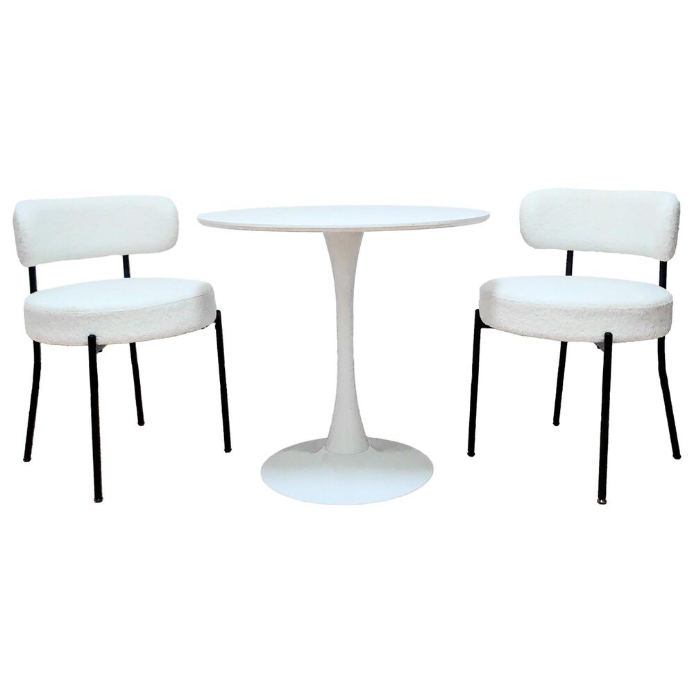 Hearth and Haven Side Chair with White Cushion in Black (Set of 2), , large