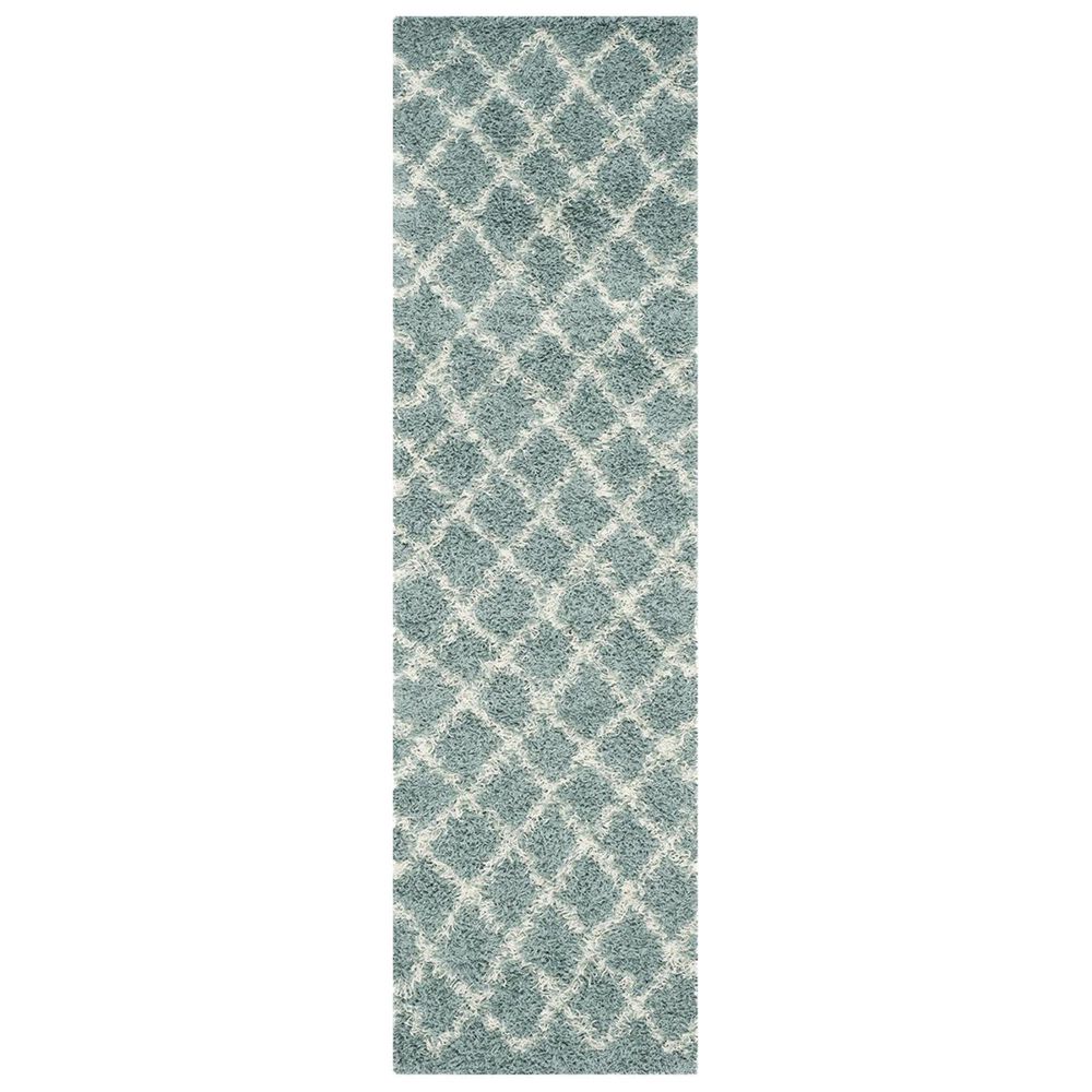 Safavieh Dallas Shag SGD258C-210 2&#39;3&quot; x 10&#39; Seafoam/Ivory Runner, , large