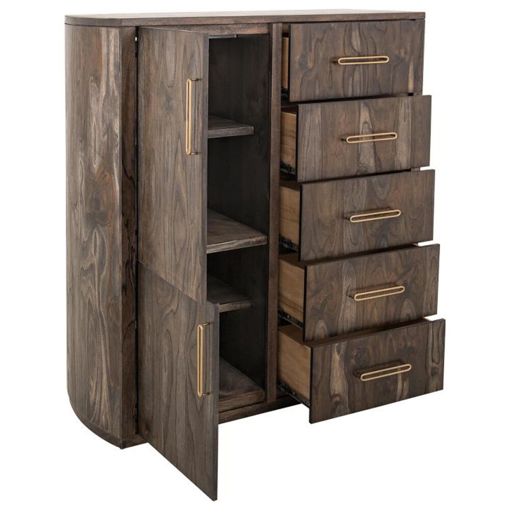 Fallridge Balam 5-Drawer Gentleman Chest in Stained Black, , large