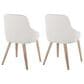 LumiSource York Side Chair with White Faux Leather Cushion in Whitewashed (Set of 2), , large