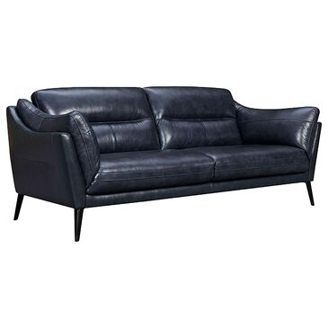 Blue River Franz Leather Stationary 2-Cushion Sofa in Blue Midnight, , large