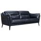 Blue River Franz Leather Stationary 2-Cushion Sofa in Blue Midnight, , large