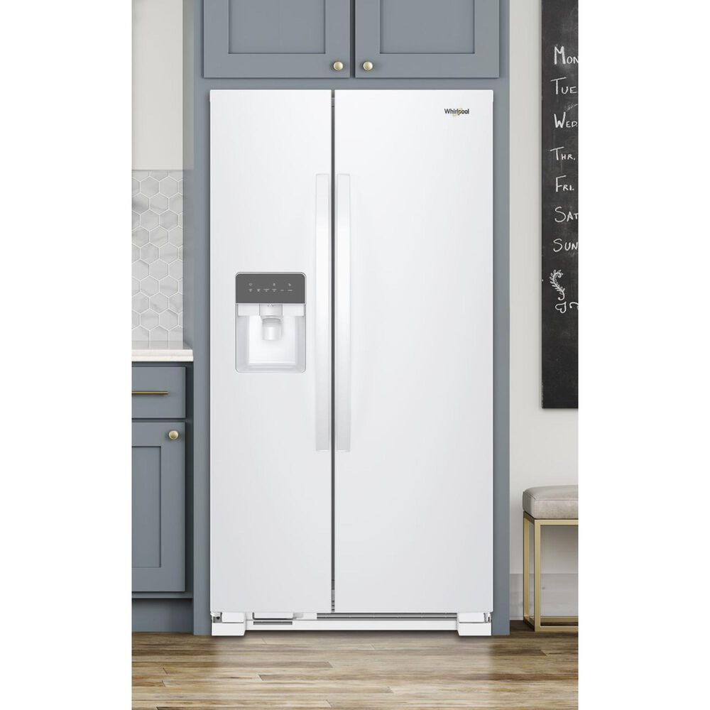 Whirlpool 21 Cu. Ft. 33&quot; Wide Side-by-Side Refrigerator in White, , large
