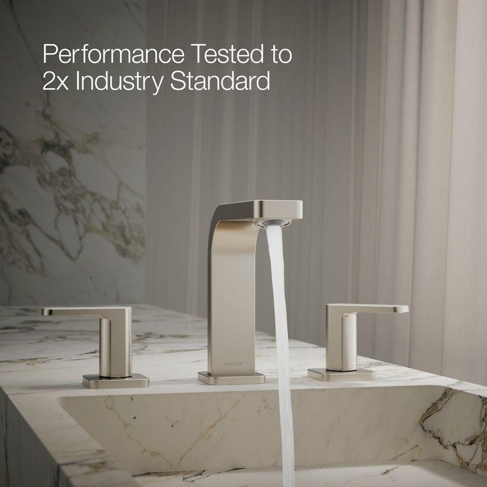 Kohler Parallel Widespread Bathroom Sink Faucet in Vibrant Brushed Nickel, , large