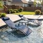 HOMLUX 3-Piece Standard Patio Chaise Lounge Set in Navy Blue, , large