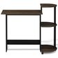 HOMLUX Compact Computer Desk with 3 Side Storage Shelves in Columbia Walnut and Black, , large