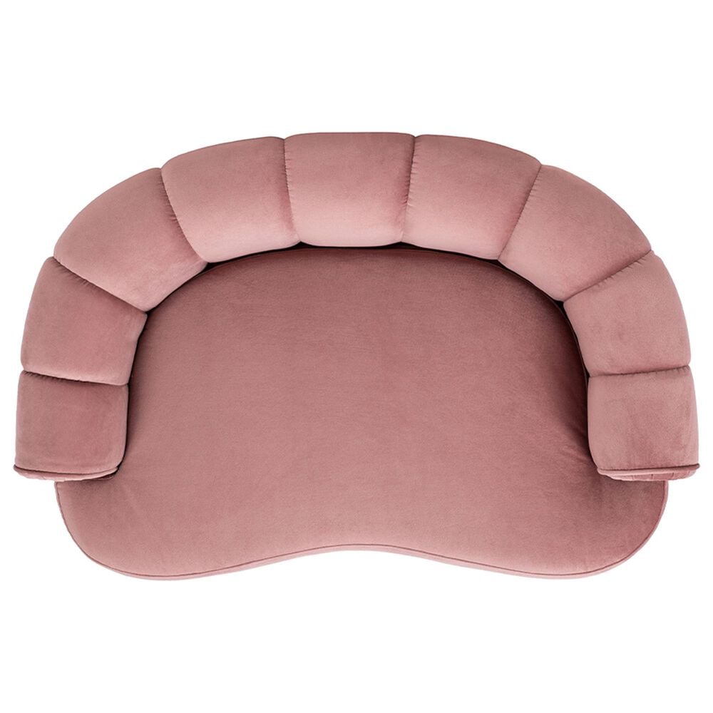 Jennifer Taylor Home Halle 35.5" Rolled-Arm Dog Bed with Channel-Tufted Back in Ash Rose Pink, , large