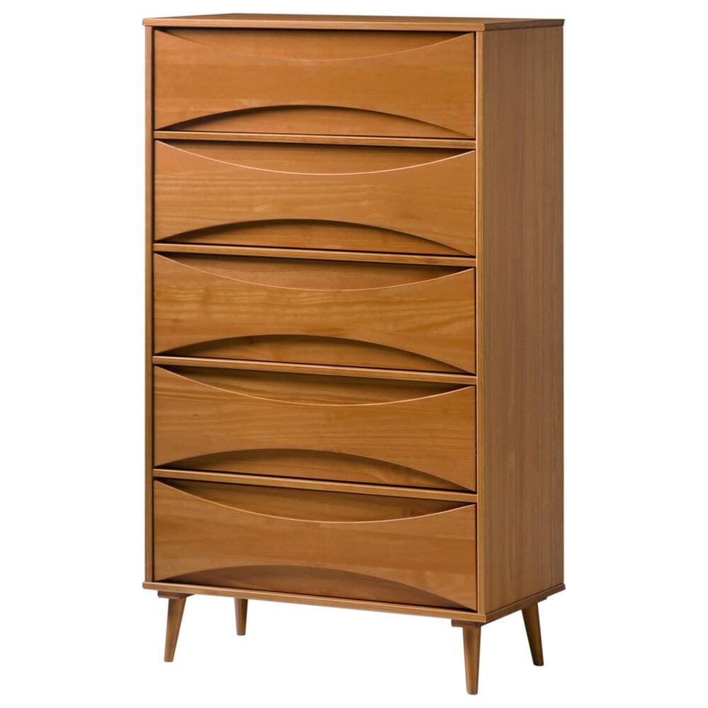 Walker Edison Atticus 4-Drawer Chest in Caramel, , large
