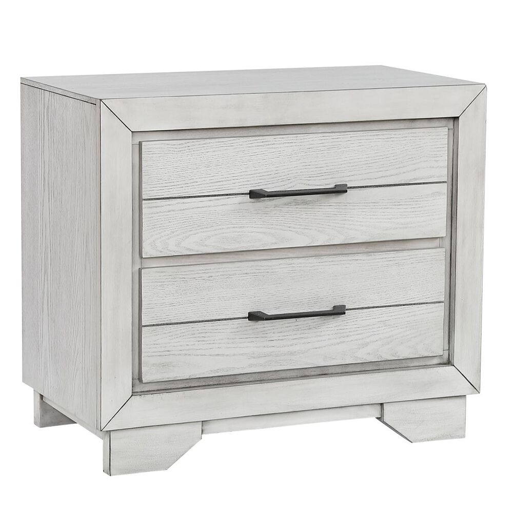 Claremont White Sands 2-Drawer Nightstand in Chalk White, , large