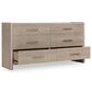 Urban Home Gardenia 6-Drawer Oak Wood Dresser in Chai, , large