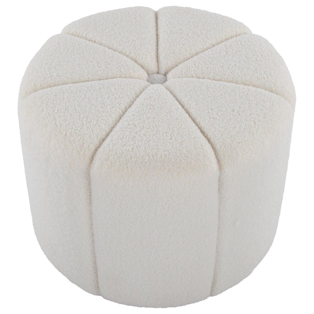 LumiSource Daisy Upholstered Ottoman in White, , large