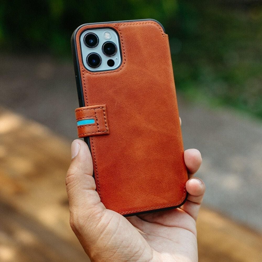 Bluebonnet Cases Executive Leather Wallet Case Folio for iPhone 16 Pro Max in Tuscan Tan, , large