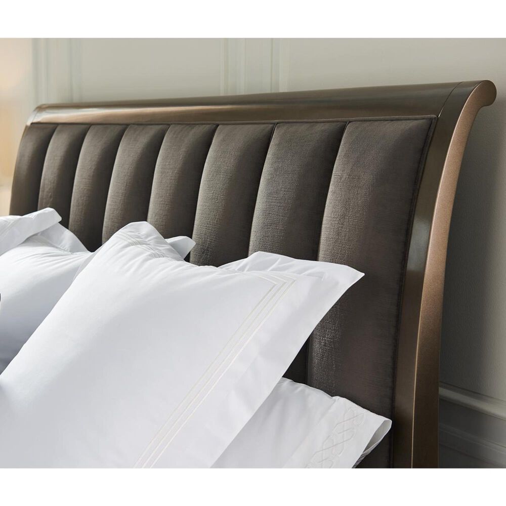 Schnadig Caracole Classic Say Goodnight Queen Sleigh Headboard in Harvest Bronze and Dark Roast, , large