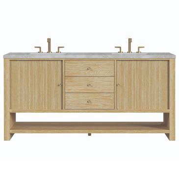 James Martin Marigot 72" Double Bathroom Vanity in Sunwashed Oak with 3 cm Victorian Silver Quartz Top, Rectangular Sinks and FreePower Wireless Charger, , large