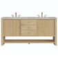 James Martin Marigot 72" Double Bathroom Vanity in Sunwashed Oak with 3 cm Victorian Silver Quartz Top, Rectangular Sinks and FreePower Wireless Charger, , large