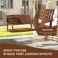 HOMLUX 2-Person Hanging Porch Swing Wood Bench with Hanging Chains, Curved Back in Teak Oil, , large