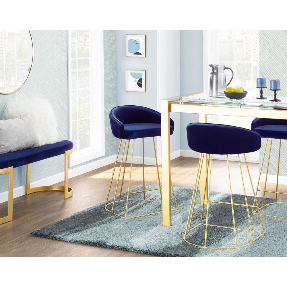 Lumisource Canary Counter Stool in Blue/Gold &#40;Set of 2&#41;, , large