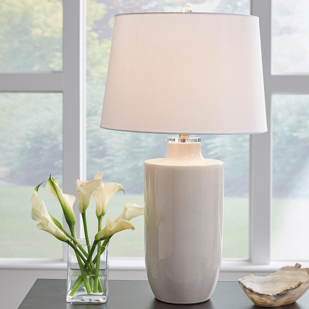Ashley Cylener Table Lamp in Off White, , large