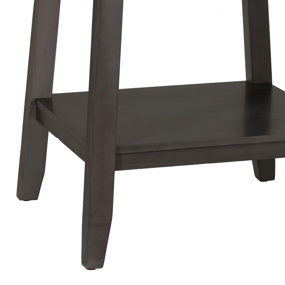 Linon Home Decor Spiva Counter Height Table with Lazy Susan in Grey - Table Only, , large