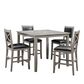 Abbyson Walker 5-Piece Square Counter Height Dining Set in Gray , , large