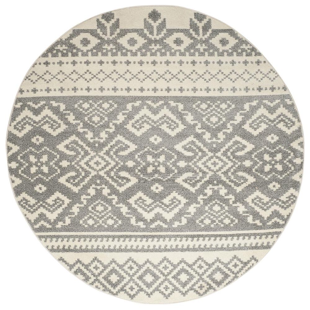 Safavieh Adirondack ADR107B-6R 6&#39; x 6&#39;  Ivory/Silver Round Rug, , large