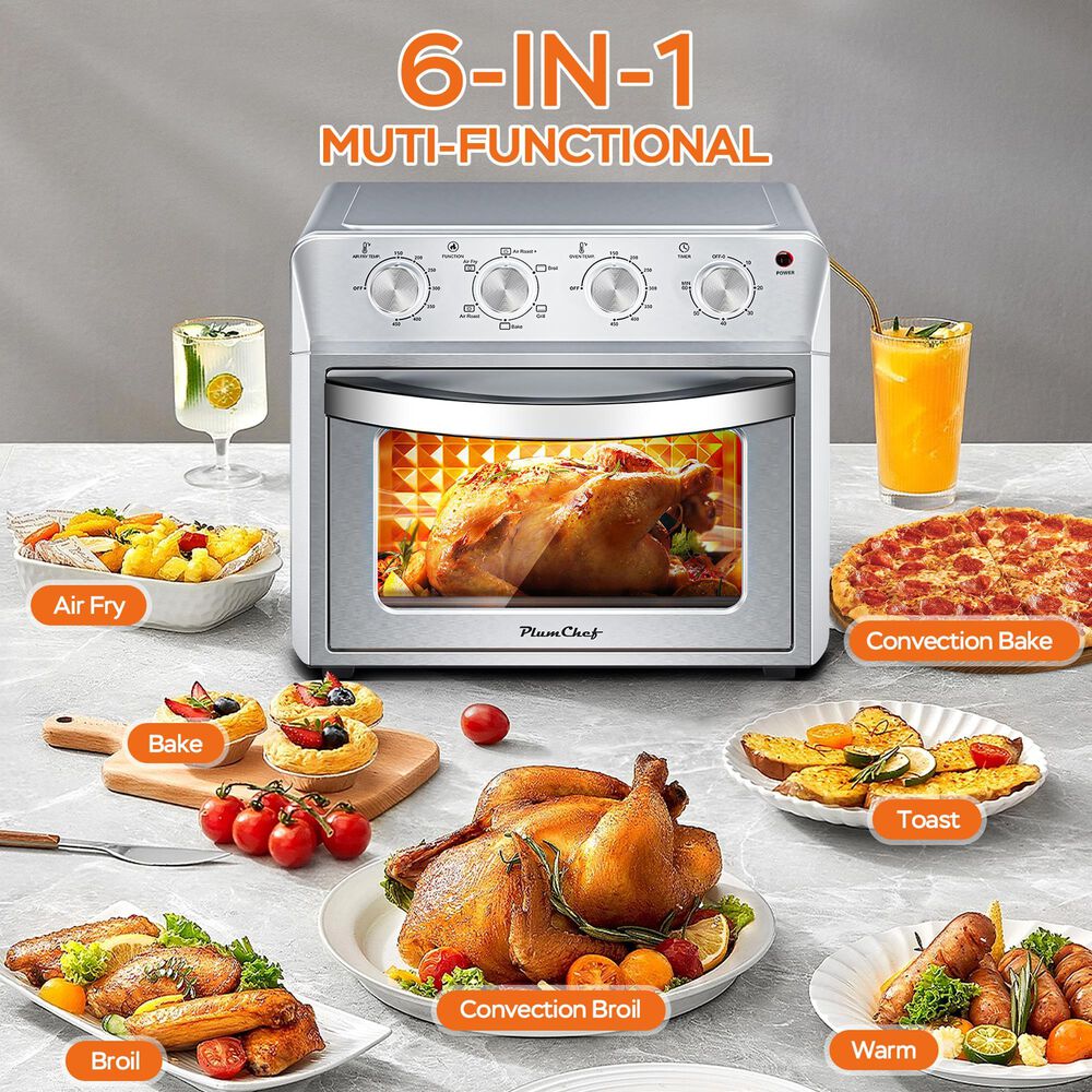 HOMLUX 27.5 Qt Air Fryer Oven in Silver, , large