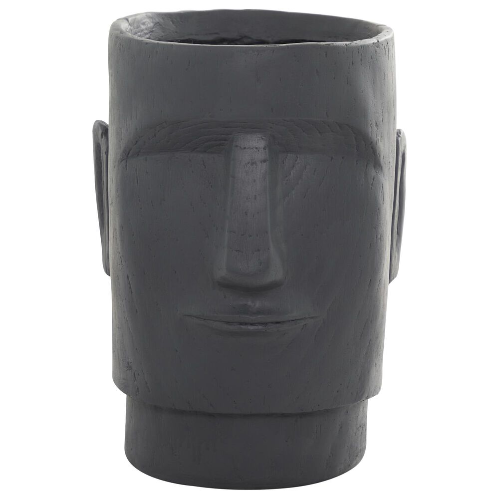 Maple and Jade Face Easter Island Planter in Dark Gray, , large