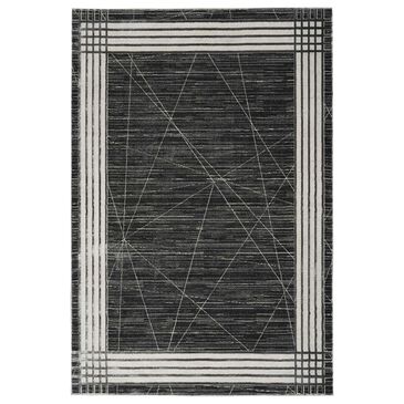 Nourison Desire Geometric 2"3" x 7"6" Charcoal, Silver and White Runner, , large