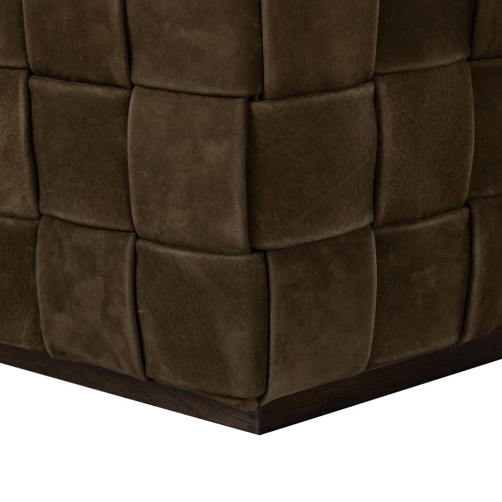 Four Hands Flores Ottoman in Nubuck Olive, , large