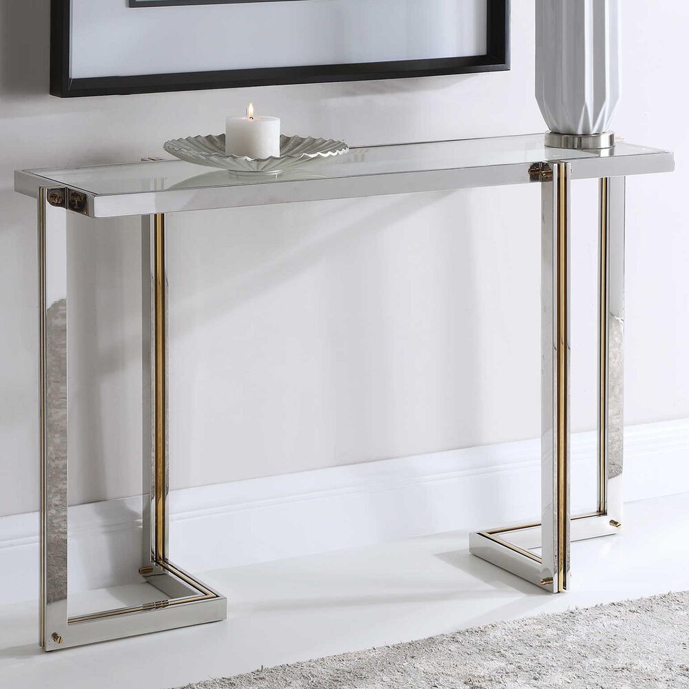 Uttermost Locke Console Table in Silver, , large