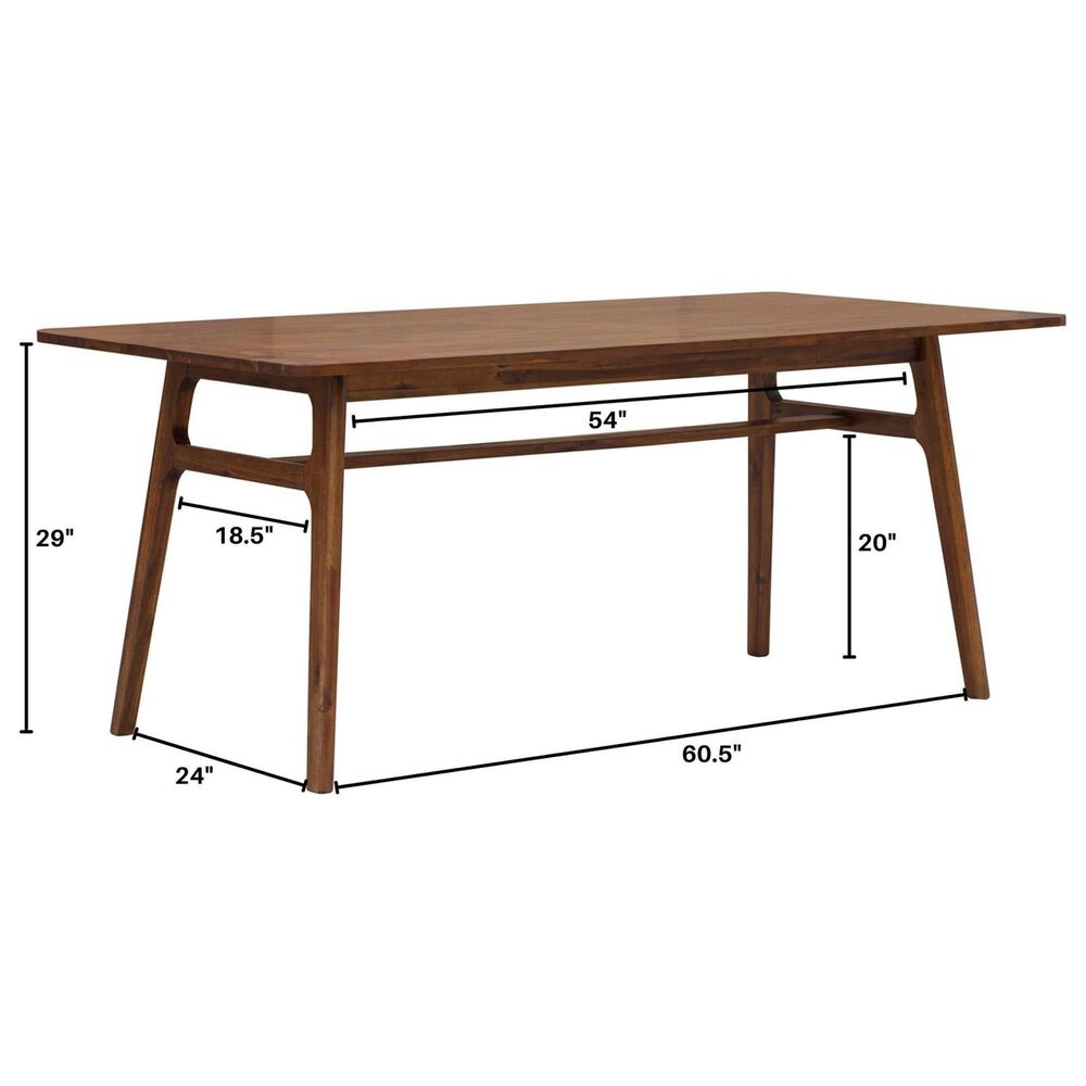 Lh Imports Remix Rectangular Dining Table in Estelle Brown - Table Only, , large