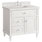 James Martin Vanities Lorelai 36" Single Vanity in Bright White with 3 cm Arctic Fall Solid Surface Top, , large
