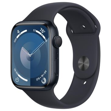 Apple Watch Series 9 GPS 45mm Midnight Aluminum Case with Midnight Sport Band - S/M, , large