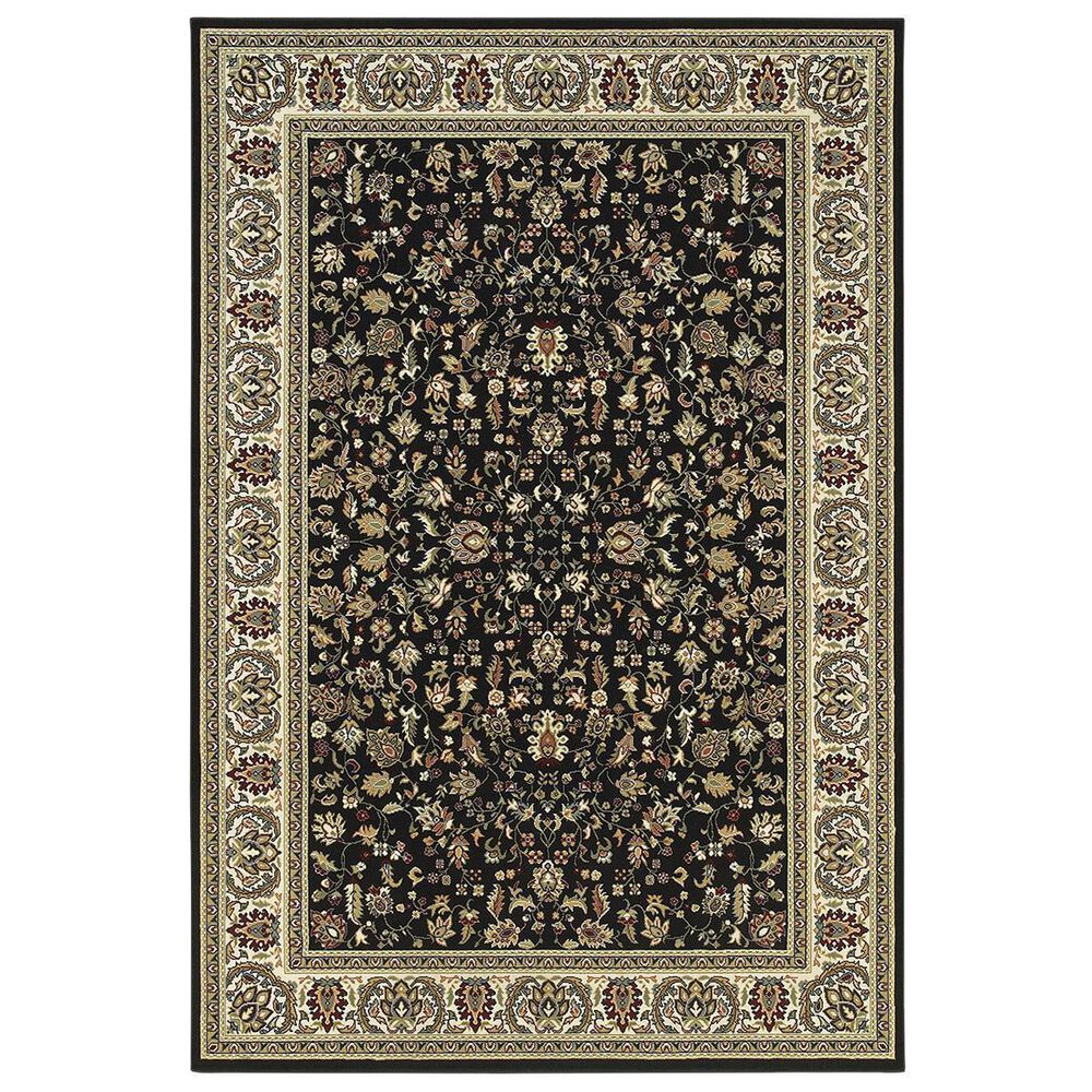 Oriental Weavers Kashan 108B 7"10" x 10"10" Black Area Rug, , large