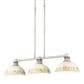 Golden Lighting Kinsley 3-Light Linear Pendant with Antique Ivory Shade in Aged Galvanized Steel, , large