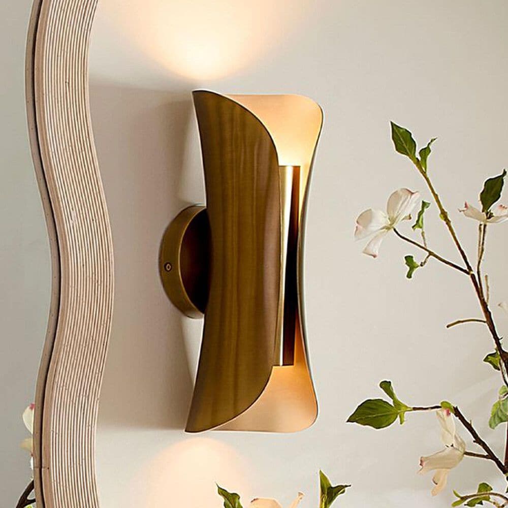 Jamie Young Direct Ship Corliss 1-Light Steel Sconce in Antique Brass, , large