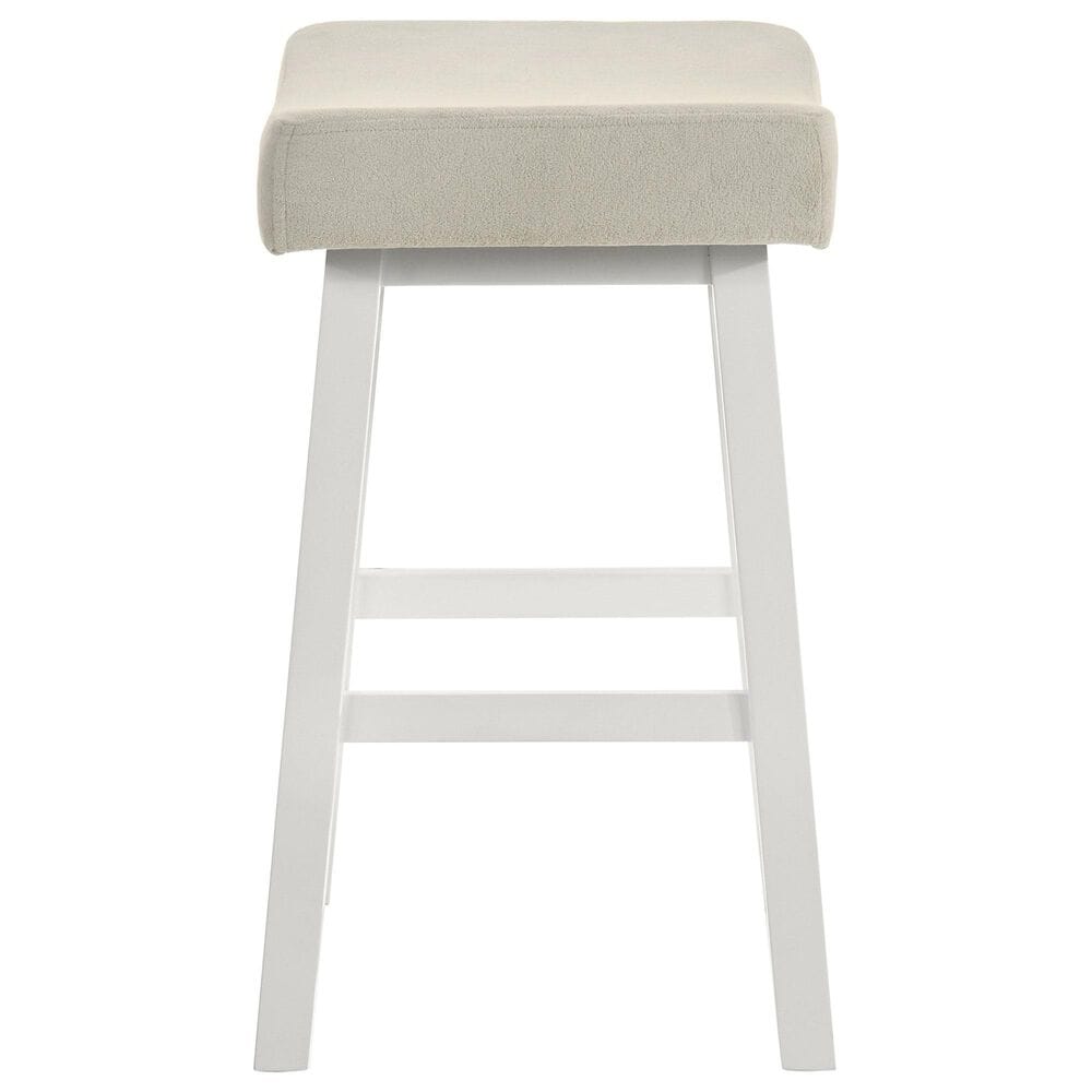 Armen Living Lenon Counter Height Stool in White, , large