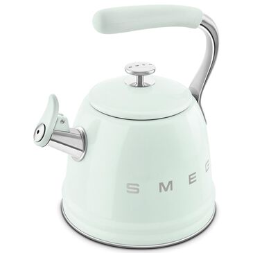 SMEG 2.3L 50"s Style Stovetop Whistling Kettle in Pastel Green, , large