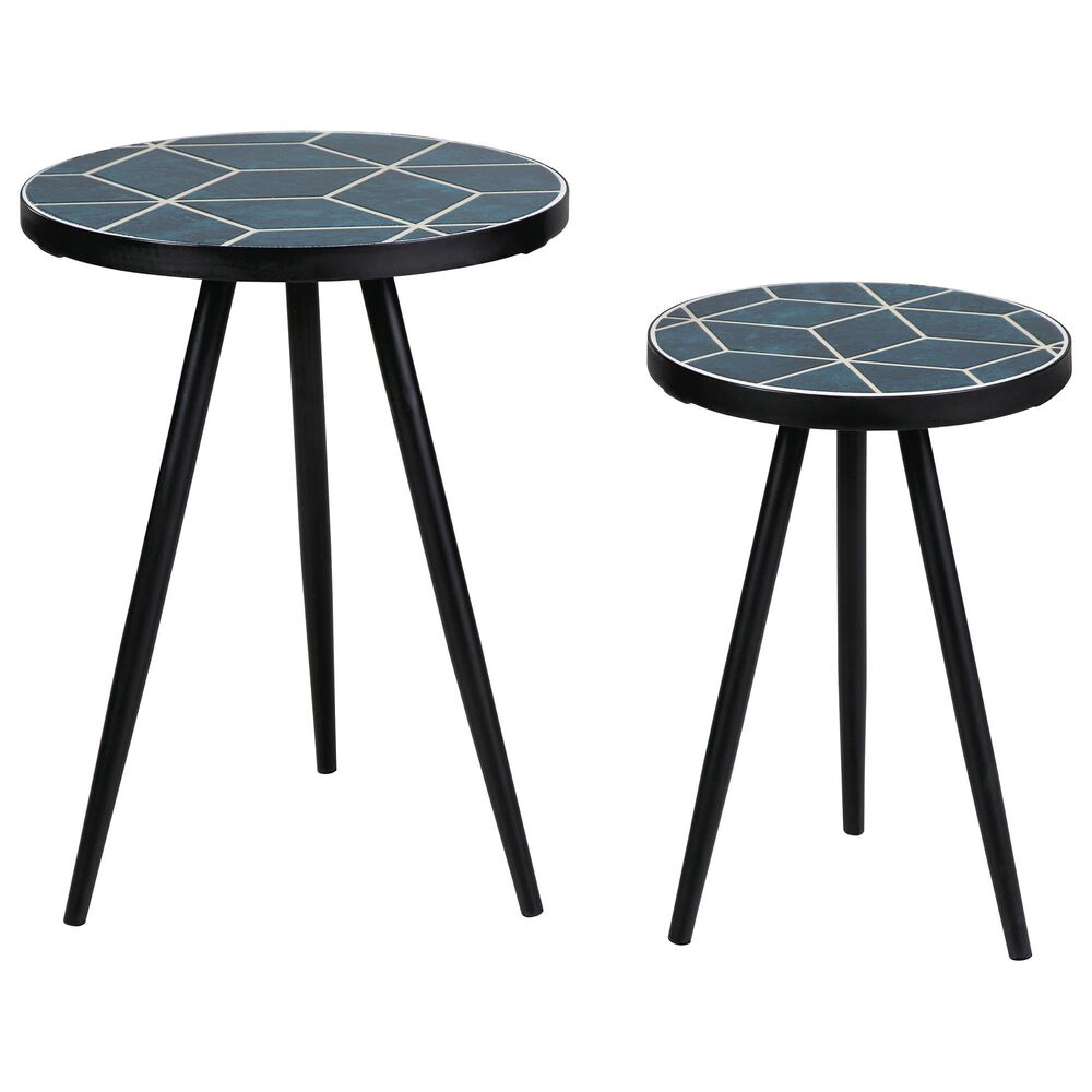 Ashley Clairbelle 2-Piece Accent Table Set in Teal and Black, , large