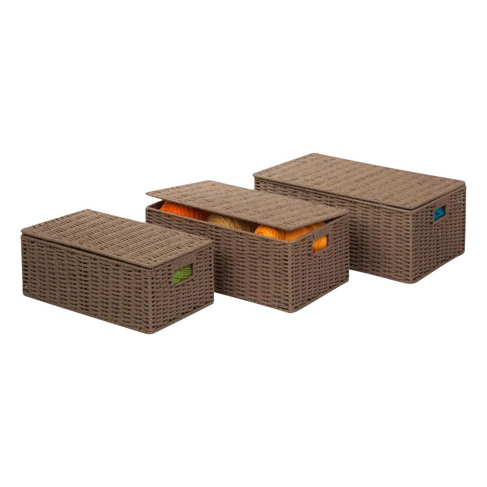 Honey Can Do Paper Rope Basket in Taupe - Set of 3, , large