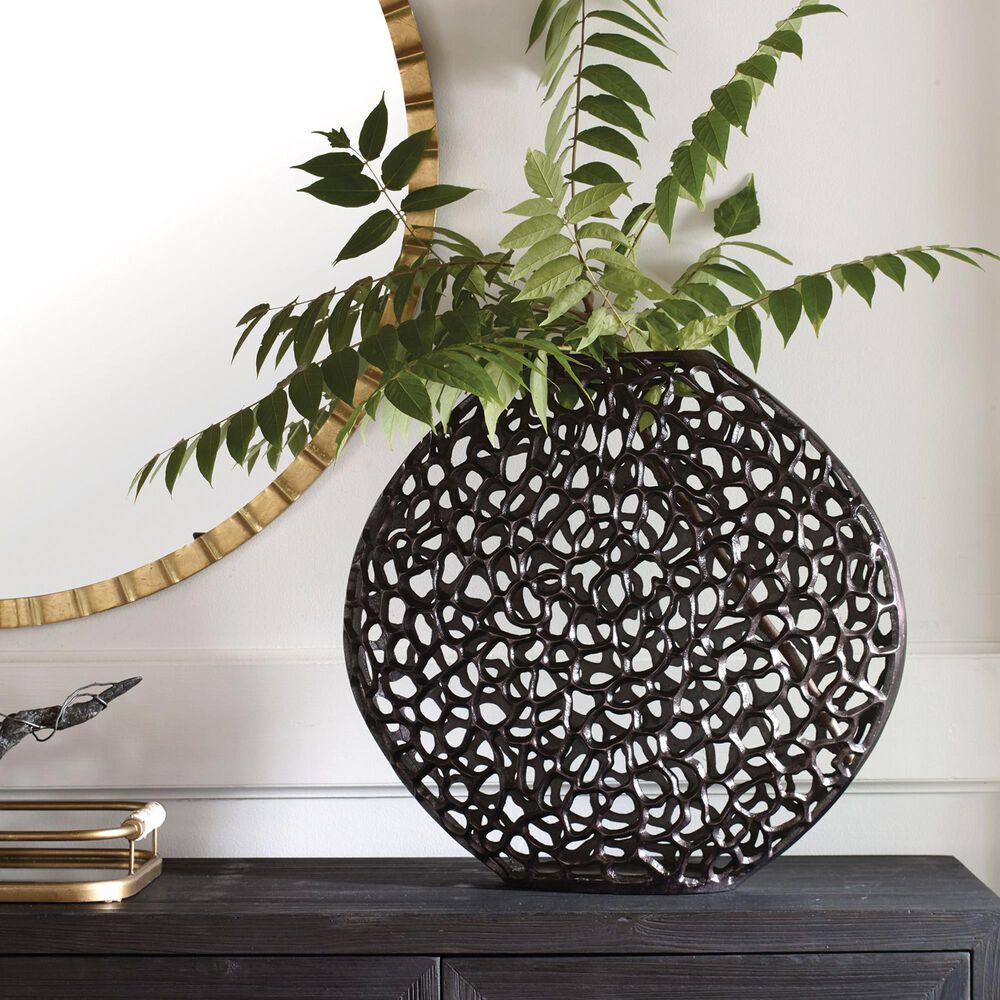 Uttermost Web Vase in Dark Bronze, , large