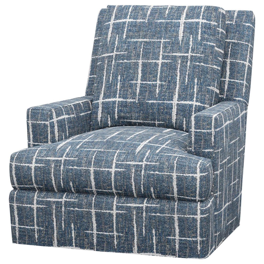 Lexington Furniture Eastwood Swivel Chair in Blue, White and Tan, , large