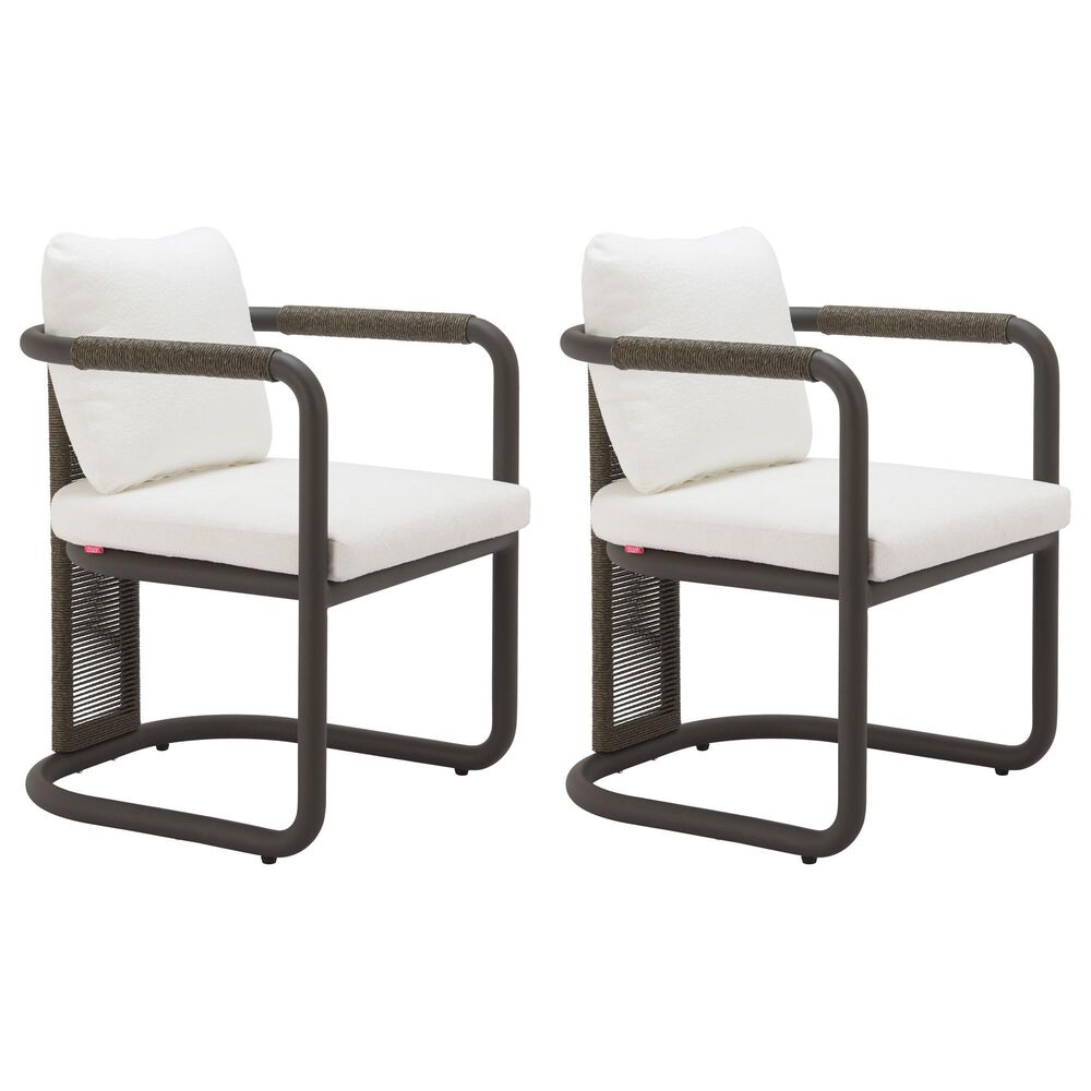 Zuo Modern Ciel Outdoor Dining Chair in Ivory (Set of 2), , large
