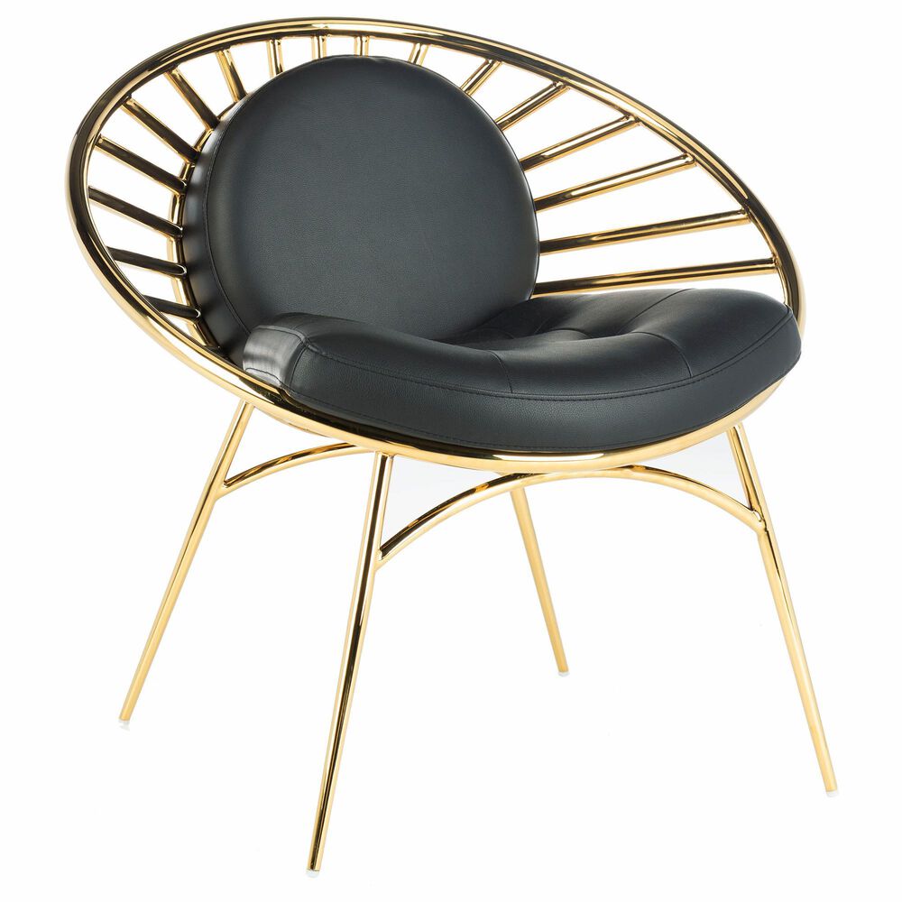 Safavieh Nina Hoop Chair in Black/Gold, , large